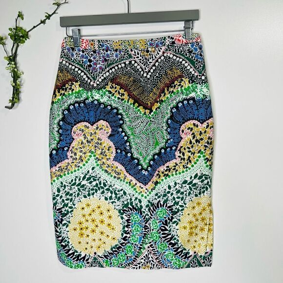 Moulinette Soeurs Anthropologie Floral Multicolored Pencil Skirt - Picture 1 of 10